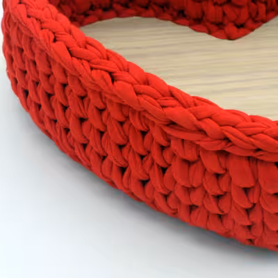 سبد قلاب بافی تریکو طرح قلب کد 55