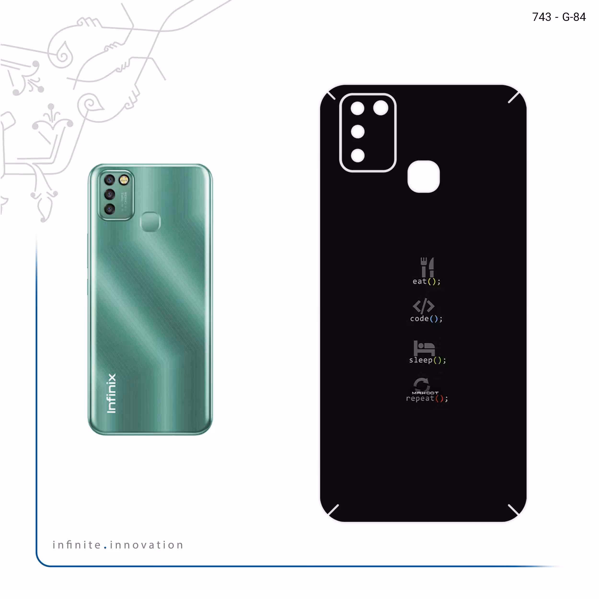 برچسب پوششی ماهوت مدل Programming 2 مناسب برای گوشی موبایل اینفینیکس Smart 6 X657B