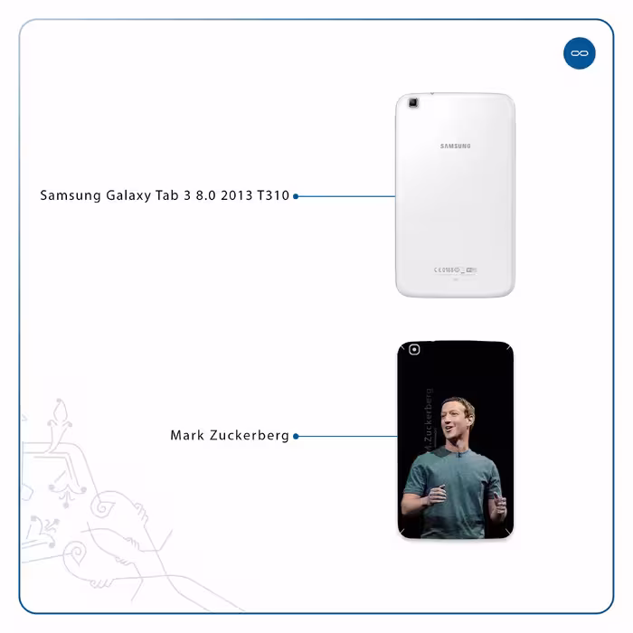 برچسب پوششی ماهوت مدل Mark Zuckerberg مناسب برای تبلت سامسونگ Galaxy Tab 3 8.0 2013 T310