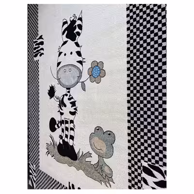 فرش ماشینی ساوین کد 4057 زمینه کرم