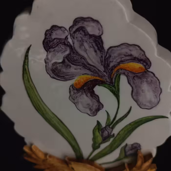 دیوارکوب سرامیکی هیوا مدل ترنج گل و مرغ برجسته کد 11115371