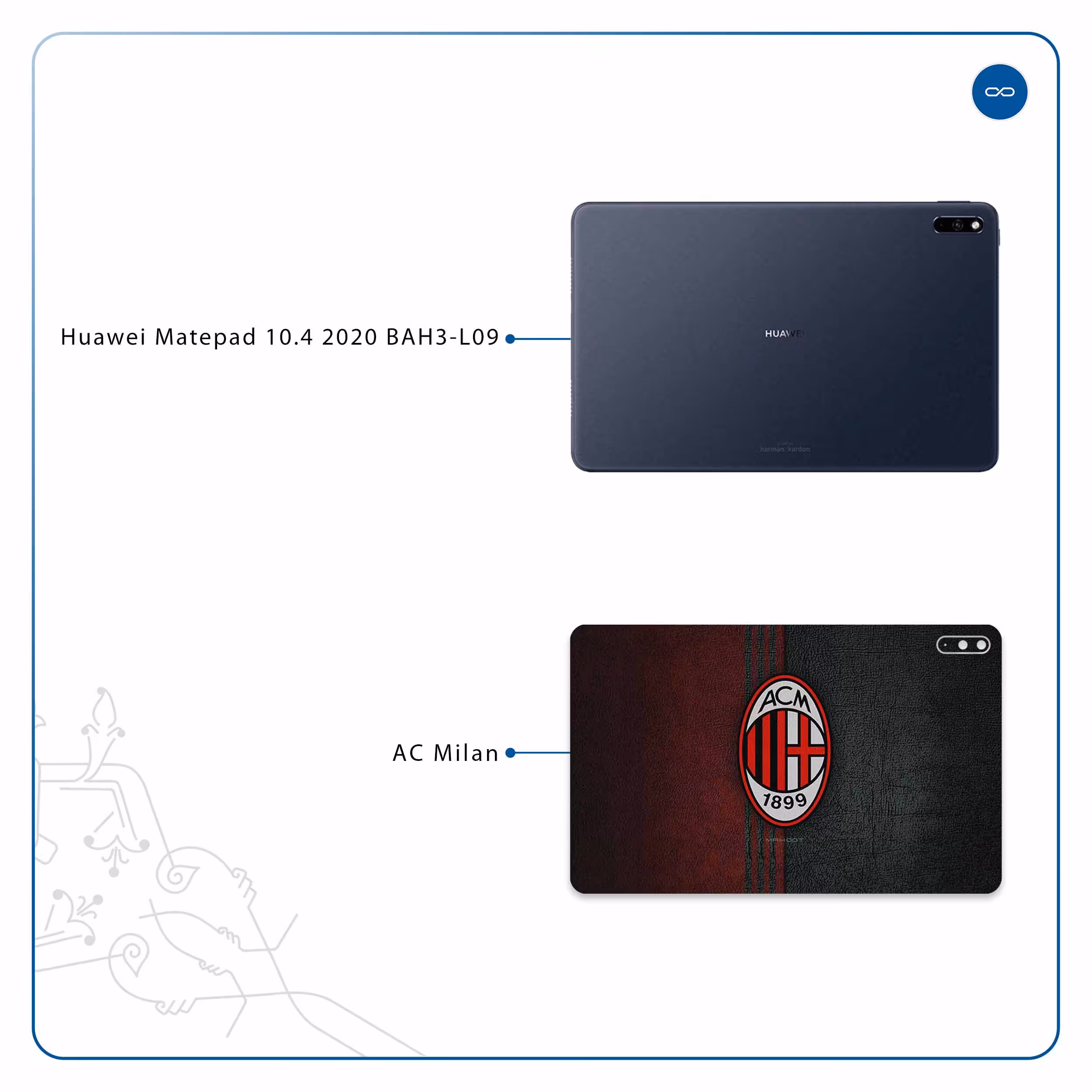 برچسب پوششی ماهوت مدل AC-Milan مناسب برای تبلت هوآوی Matepad 10.4 2020 BAH3-L09