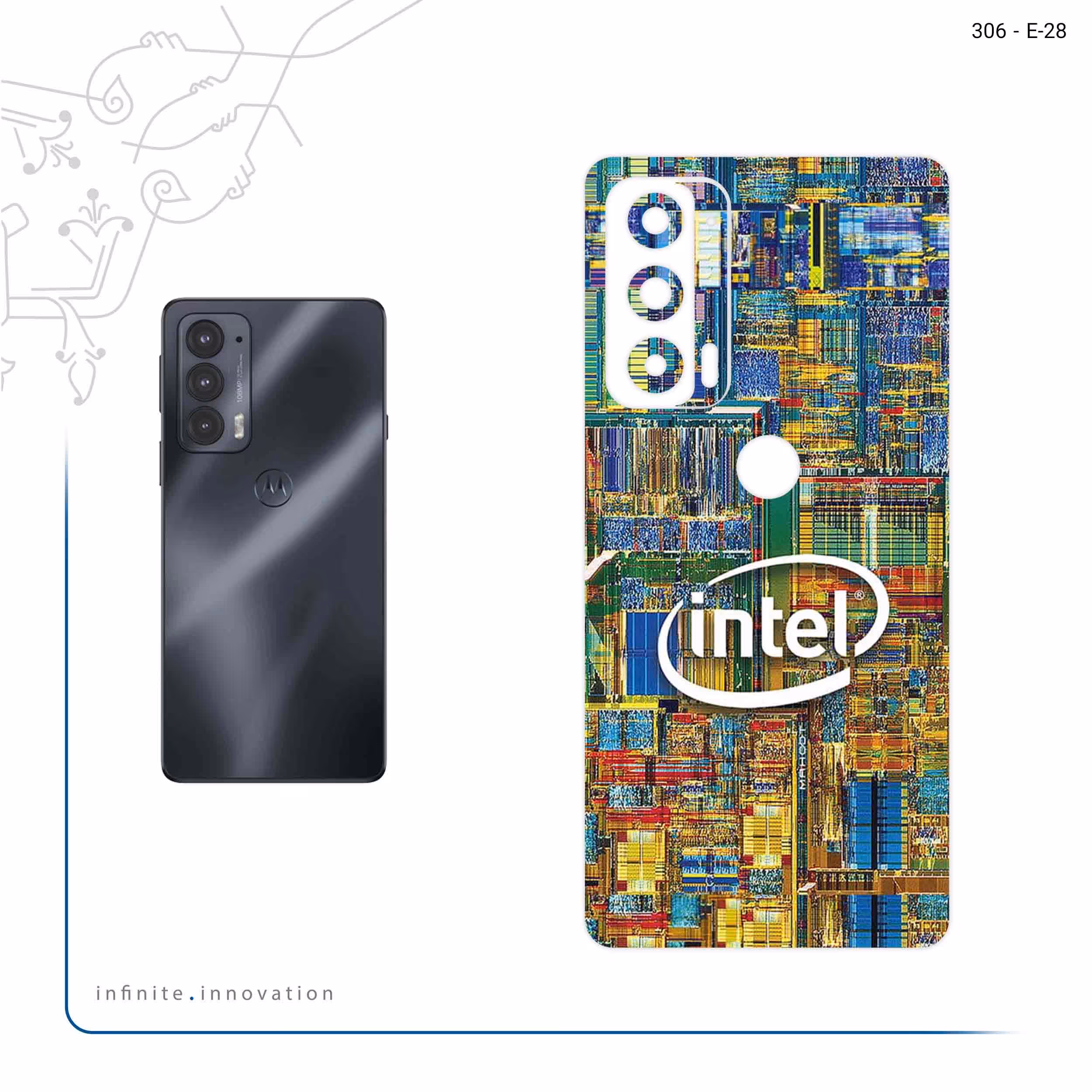 برچسب پوششی ماهوت مدل Intel مناسب برای گوشی موبایل موتورولا Edge 20