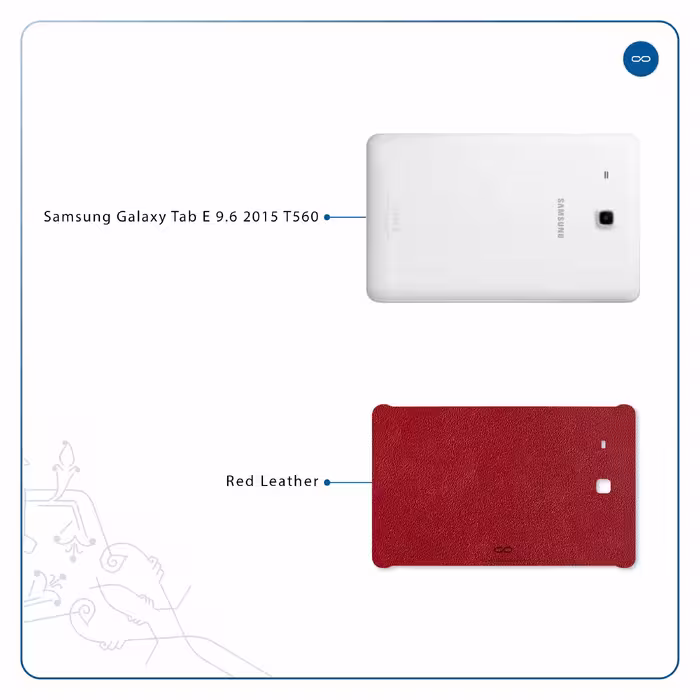 برچسب پوششی ماهوت مدل Red-Leather مناسب برای تبلت سامسونگ Galaxy Tab E 9.6 2015 T560
