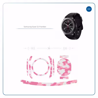 برچسب ماهوت طرح Army-Pink مناسب برای ساعت هوشمند سامسونگ Galaxy Gear S3 Frontier