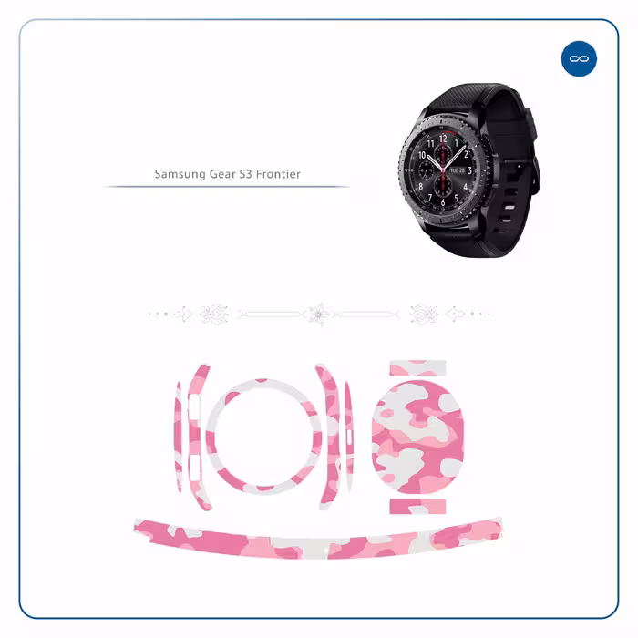 برچسب ماهوت طرح Army-Pink مناسب برای ساعت هوشمند سامسونگ Galaxy Gear S3 Frontier