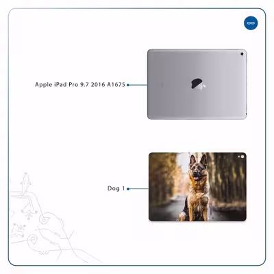 برچسب پوششی ماهوت مدل Dog-1 مناسب برای تبلت اپل iPad Pro 9.7 2016 A1675
