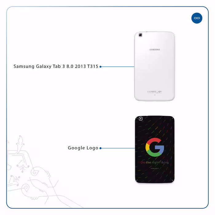 برچسب پوششی ماهوت مدل Google-Logo مناسب برای تبلت سامسونگ Galaxy Tab 3 8.0 2013 T315