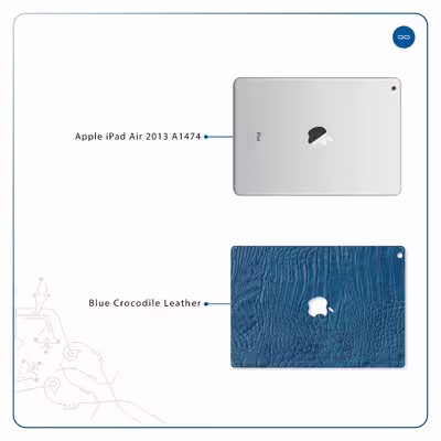 برچسب پوششی ماهوت مدل Blue-Crocodile-Leather مناسب برای تبلت اپل iPad Air 2013 A1474