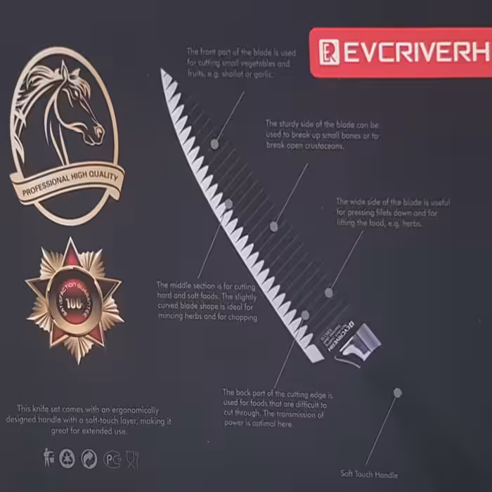 سرویس چاقوی آشپزخانه 6 پارچه اوریچ مدل ER-0238A