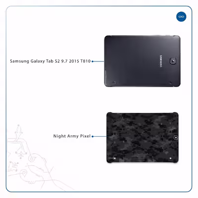 برچسب پوششی ماهوت مدل Night-Army-Pixel مناسب برای تبلت سامسونگ Galaxy Tab S2 9.7 2015 T810