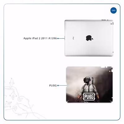 برچسب پوششی ماهوت مدل Pubg-Game مناسب برای تبلت اپل iPad 2 2011 A1396