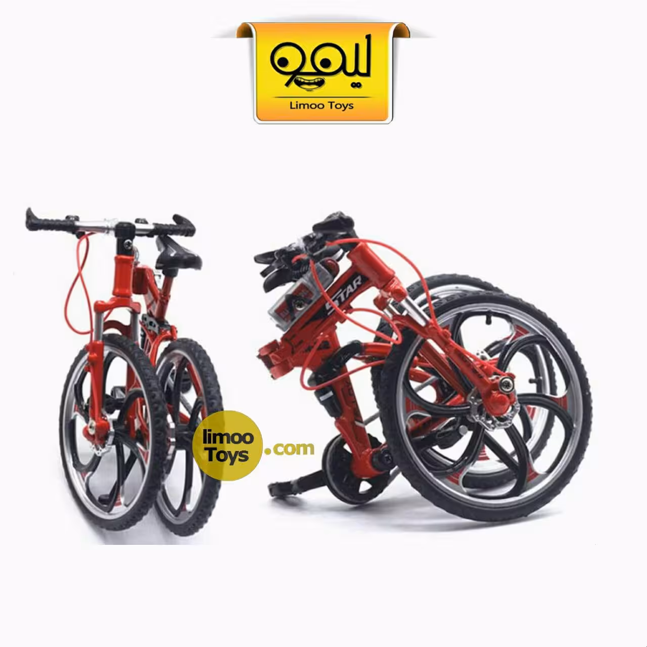 ماکت فلزی دوچرخه کوهستان تاشو قرمز