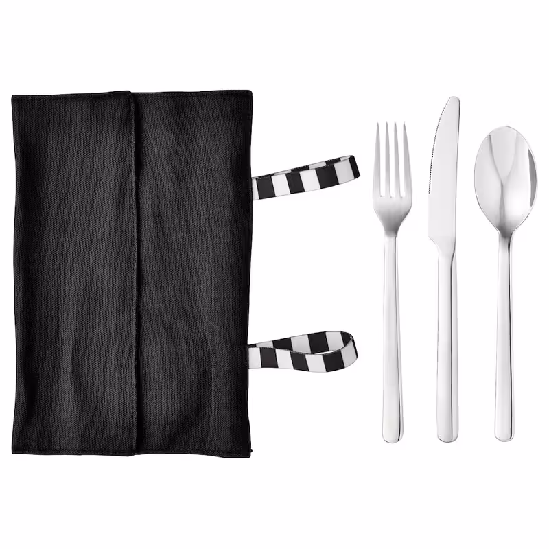 قاشق، چنگال و کارد سفری ایکیا مدل FINSKUREN به همراه کاور