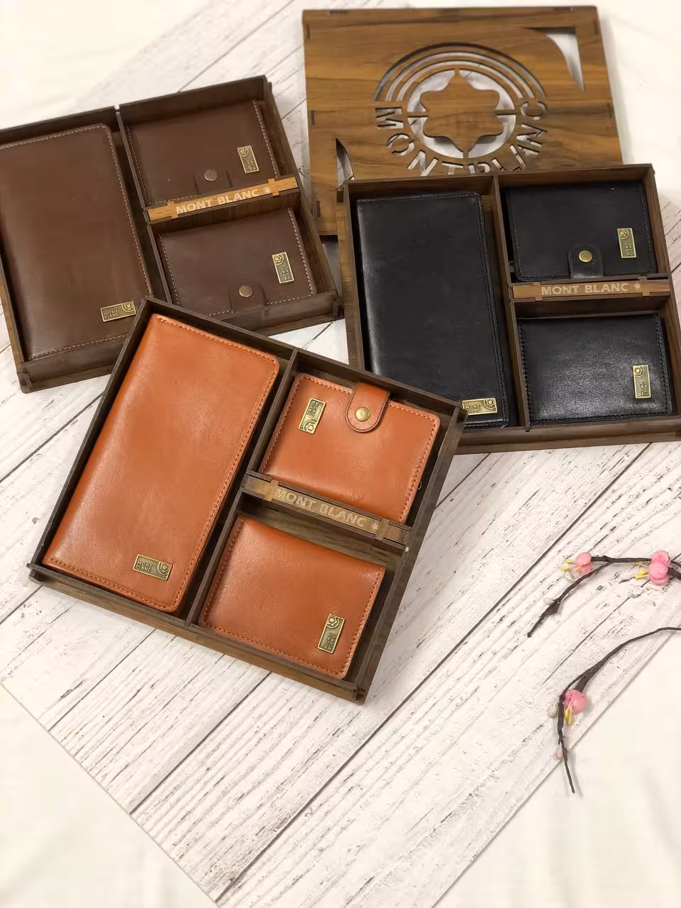 ست سه تیکه کیف، جاکارتی وجاکلیدی مونت چرم طبیعی