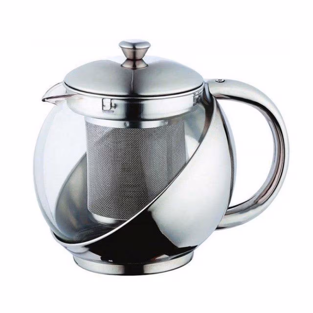 قوری پیرکس نیم استیل ظرفیت 750 میلی لیتری