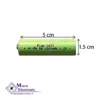 باتری نیم قلم شارژی ni-mh aaa 1200ma 1.2v سردار