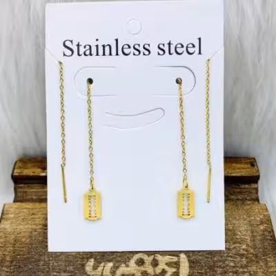 گوشواره بخیه طلایی طرح10