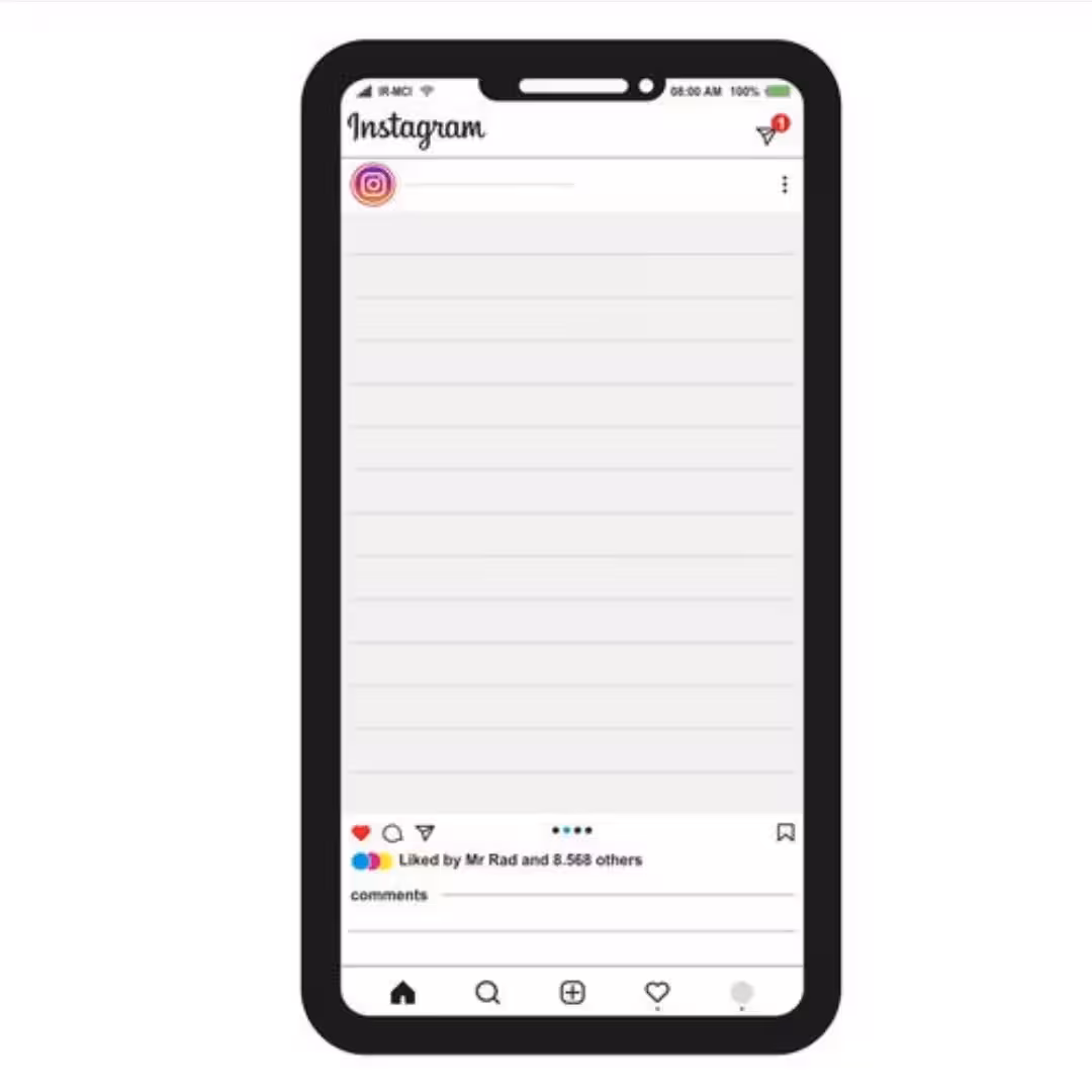 کاغذ یادداشت ته چسب دار مدل اپل اینستاگرام 50 برگ