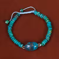 دستبند فیروزه خزامه کد 30421 - جواهری مشاهیر