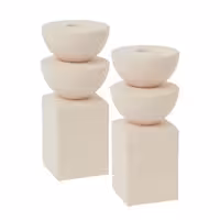 شمعدان پلی استر جاشمعی مدرن مینیمال مدل طبقه ای دو عددی