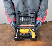 پیچگوشتی شارژی تاشو با لوازم اینتی مکس مدل 0908