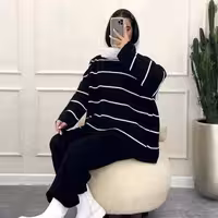 ست بافت راه راه مدل راشین