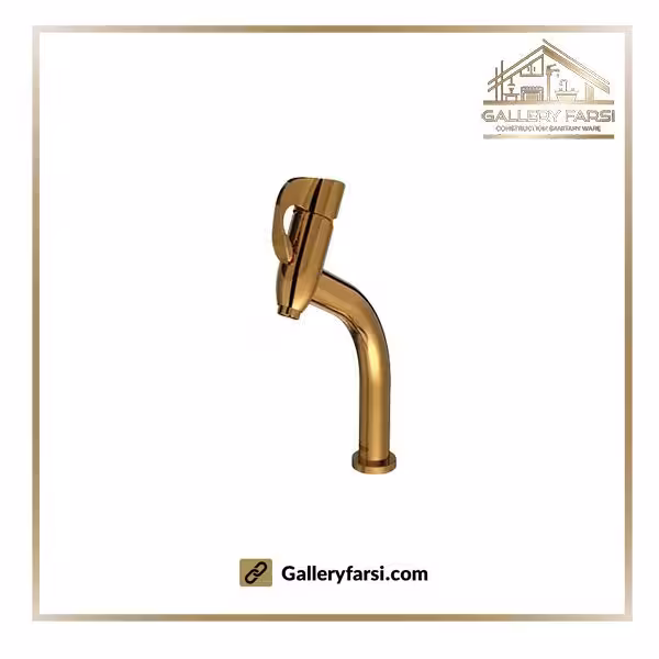 شیر روشویی شودر پایه بلند مدل دانته طلا