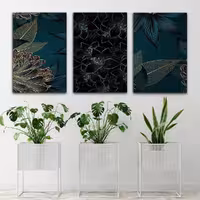 تابلو شاسی 3 تکه طرح آرایش چهره آفریقایی و گل و پروانه کد 53309