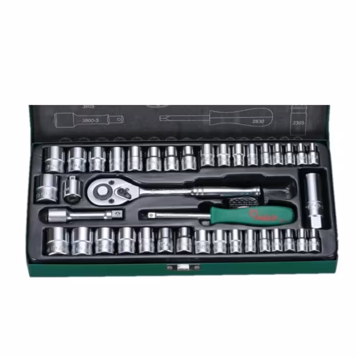 جعبه بکس 40 پارچه هنس درایو 3/8 و 1/4 مدل 5640MAR تایوان