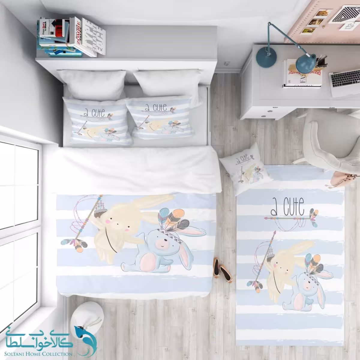 روتختی طرح خرگوش سرخ پوست سایز یکنفره کد A2059