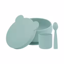 ست ظروف غذاخوری 3 تکه سیلیکونی سبز