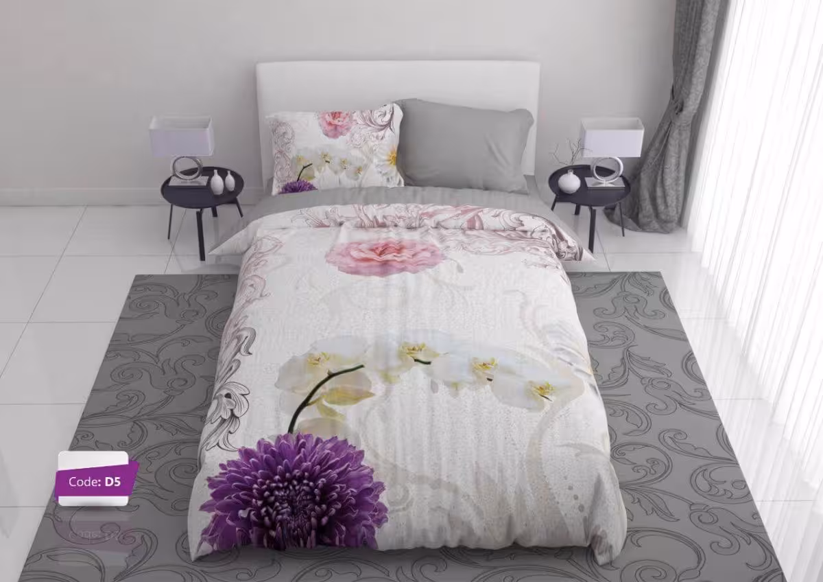 روتختی مدل ارکیده کد D5 یک نفره 4 تکه