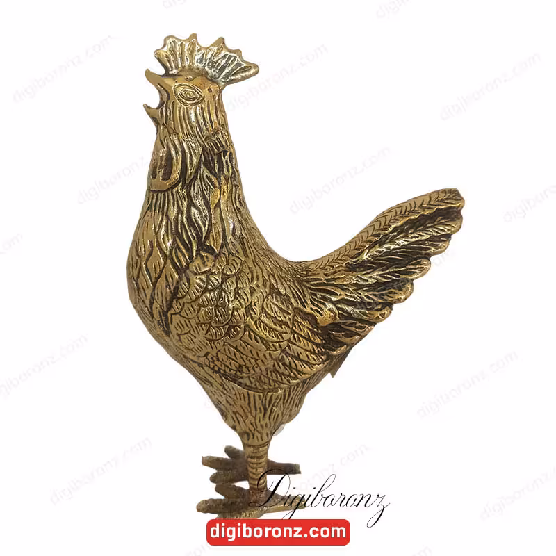 دکوری برنجی برنزی مدل خروس سایز کوچک
