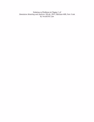 خرید و دانلود نسخه کامل کتاب Simulation Modeling and Analysis - Solutions of Select Exercises