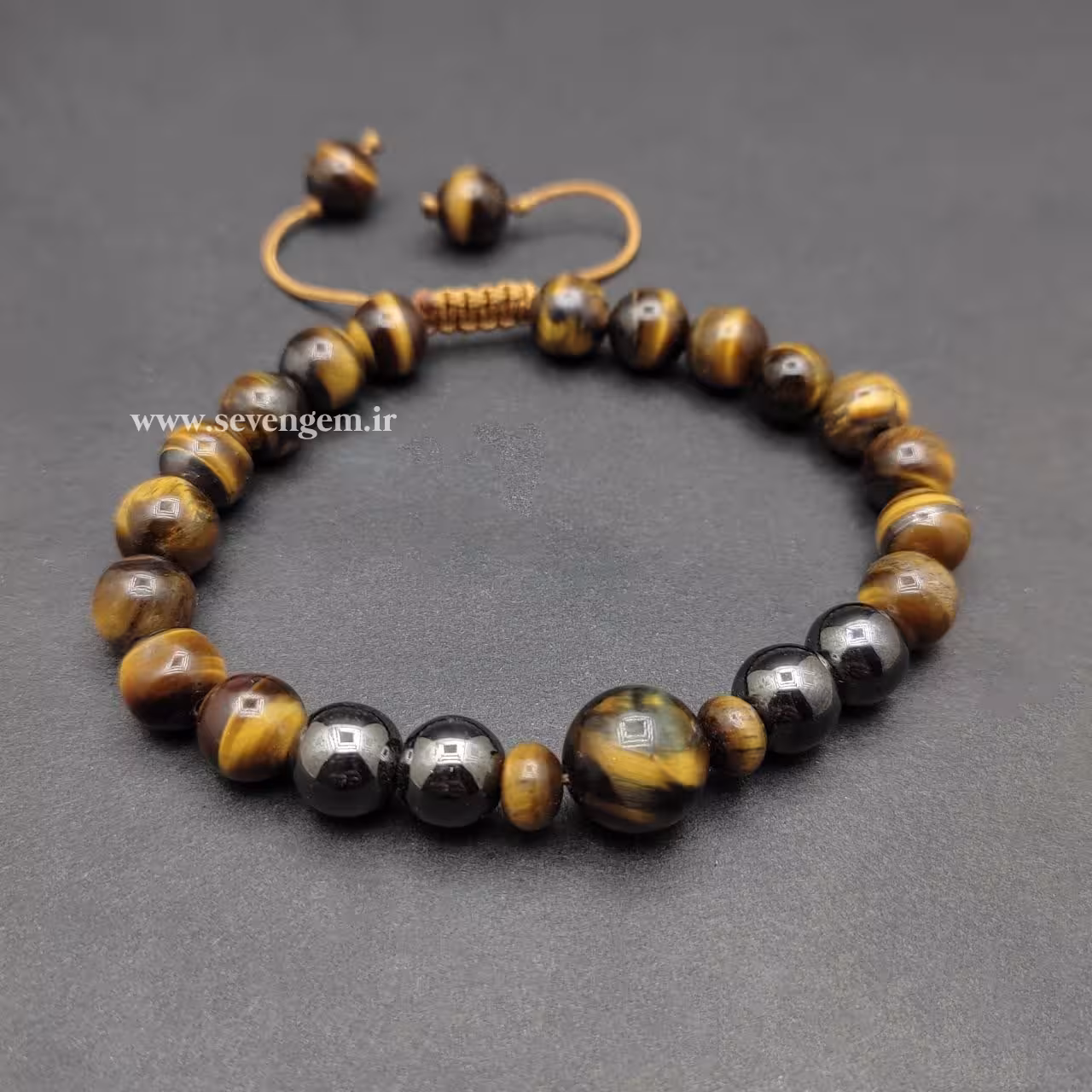 دستبند میکس چشم ببر و حدید (کدA484)