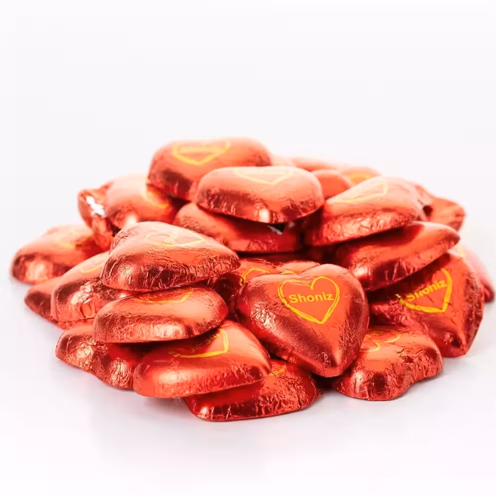 شکلات قلبی قرمز تلخ شونیز 500 گرمی