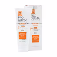 کرم ضد آفتاب چرب  پرودرما spf50 مدل بژ روشن  حجم 50 میل