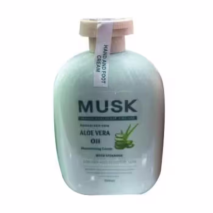 کرم مرطوب کننده دست و پا MUSK عصاره روغن آلوئه ورا ALOE VERA Oil حجم 300 میلی لیتر