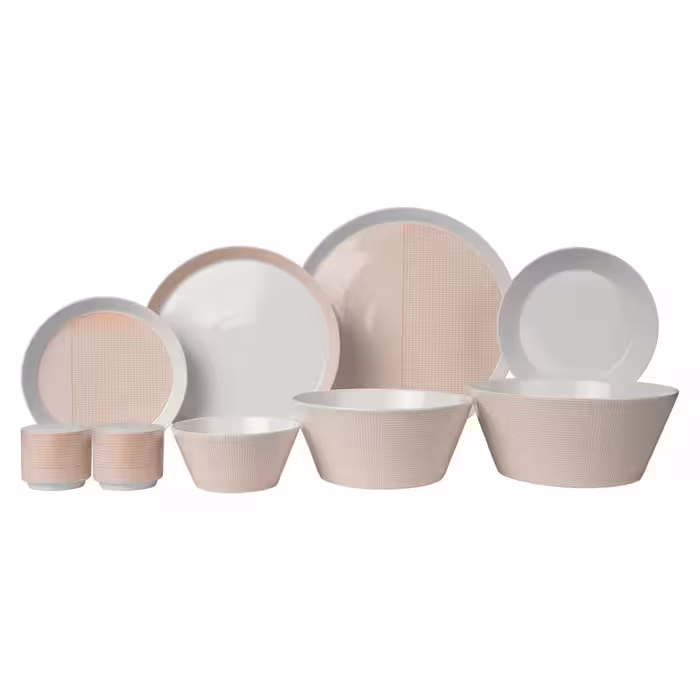 سرویس چینی زرین 4 نفره غذاخوری فرم اس مرجان (21 پارچه)