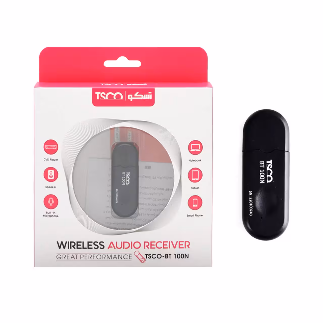 دانگل بلوتوث انتقال صدا TSCO مدل BT 100N