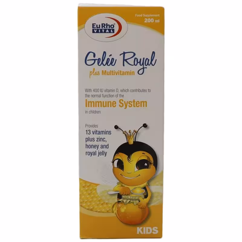 شربت ژل رویال پلاس مولتی ویتامین یوروویتال 200 میلی لیتر | Royal Jelly Plus Multivitamin Syrup 200 ml