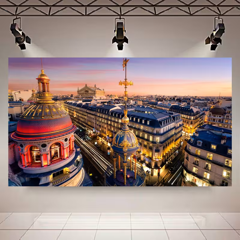 تابلو شاسی طرح نمای شهر مدل پاریس کد AR6330 | دنیای قاب