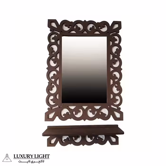 آینه دیواری مدل یاقوت به همراه شلف دیواری