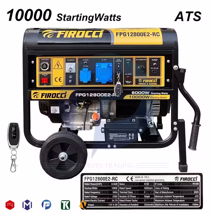 موتور برق بنزینی فیروچی 10 کیلووات مدل FPG12800E2-RC ریموت دار