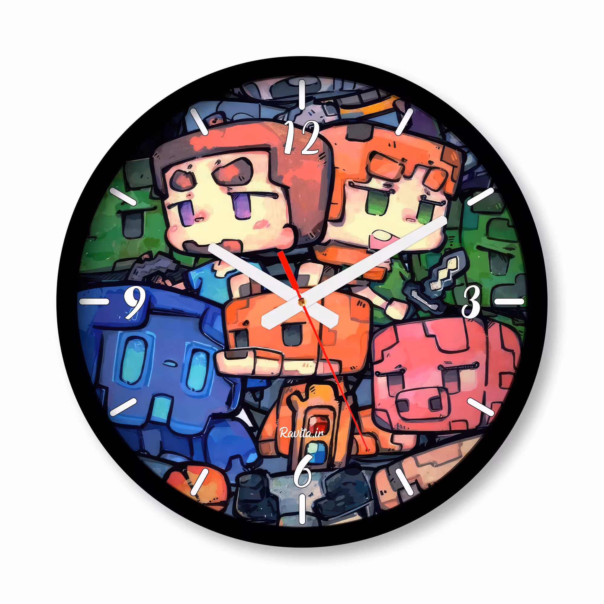 ساعت دیواری بزرگ راویتا طرح ماینکرافت - Minecraft کد 3698