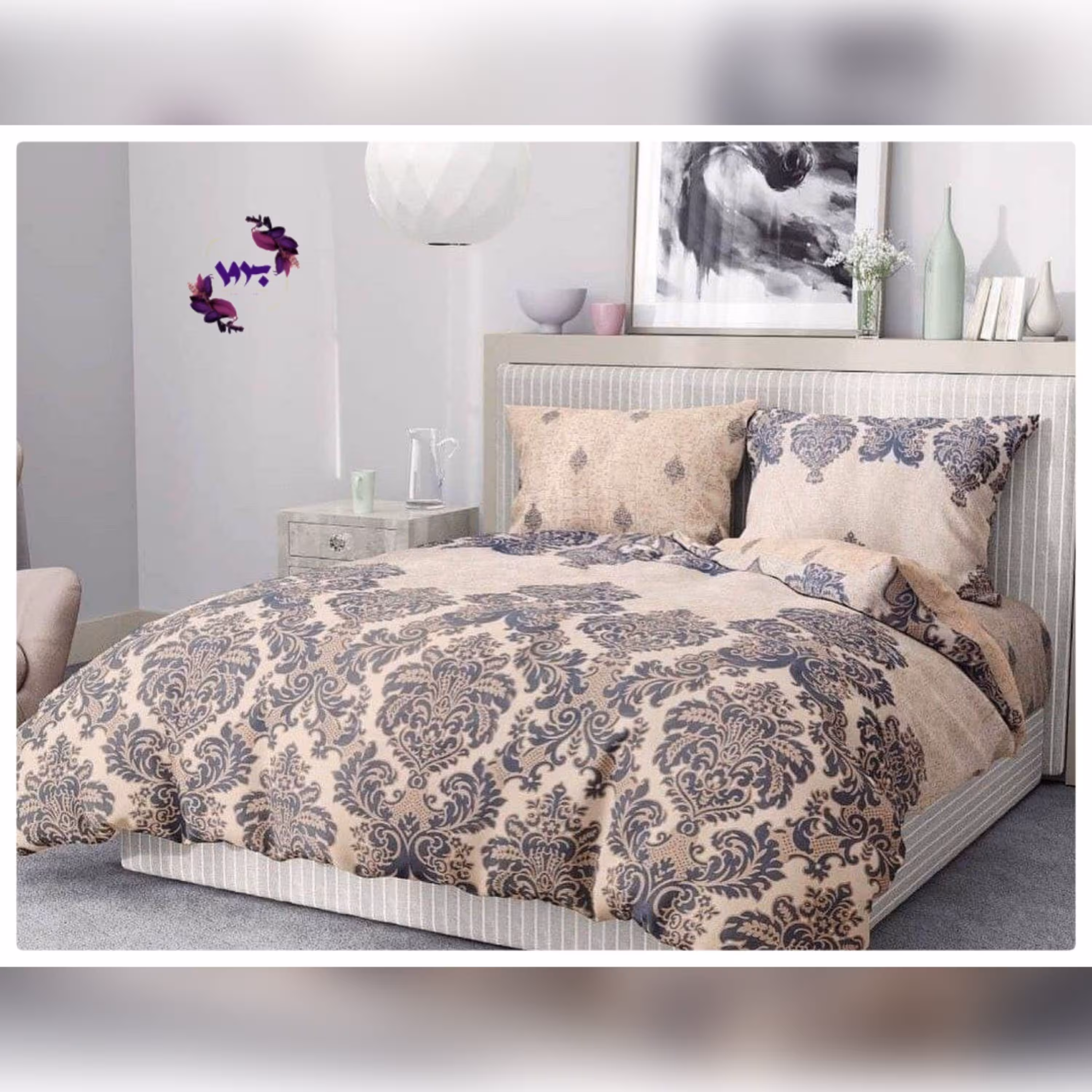 روتختی تک نفره طرح داماس برواگالری با جنس نخ پنبه و کیفیت و دوخت درجه یک