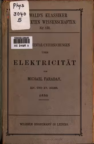 خرید و دانلود نسخه کامل کتاب Experimental-Untersuchungen über Elektrizität (1838)
