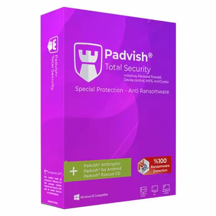 آنتی ویروس پادویش نسخه امنیت کامل Padvish Total Security – یک کاربره – یکساله