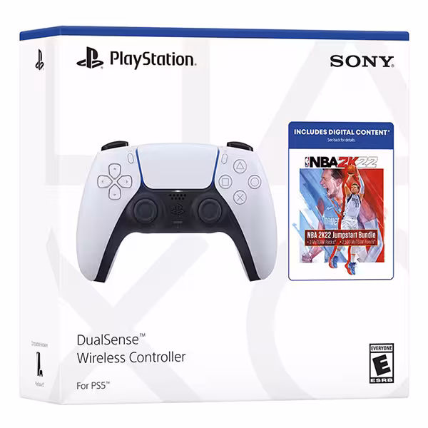 DualSense Wireless Controller – White – NBA 2k22 Jump Start Bundle
